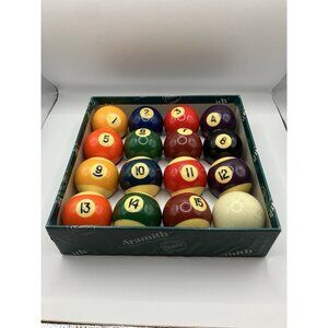 Vintage Aramith Belgian Billiard Pool Balls 2 1/16" Made in Belgium W/Box